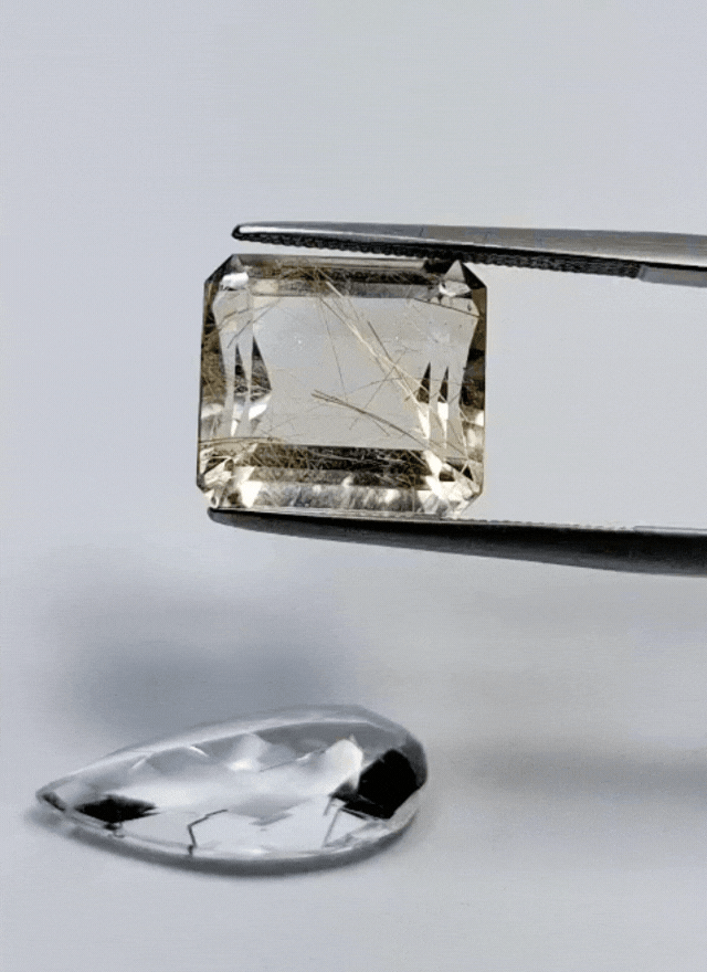 14.35ct Quartz With Inclusion 19x9mm 13x12mm