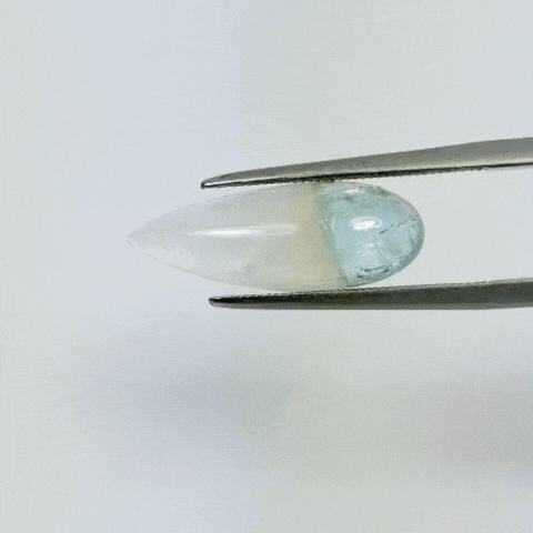 4.10ct Aquamarine Bicolor Cabochon 20x7mm