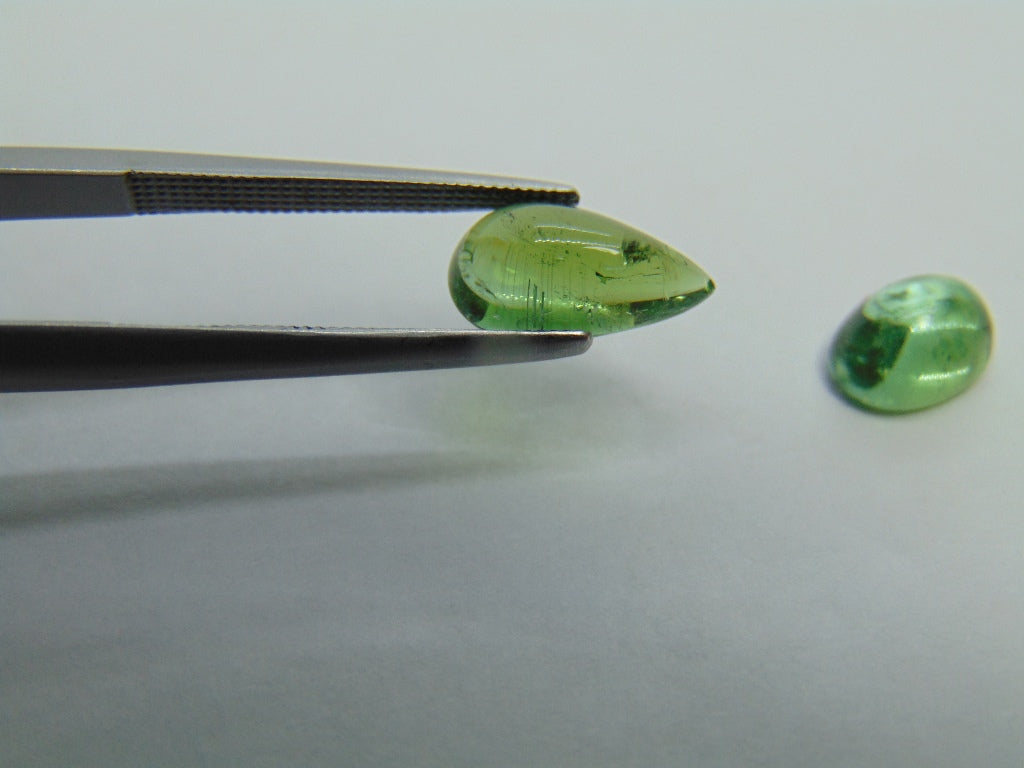 3.50ct Tourmaline Cabochon 11x6mm 8x6mm