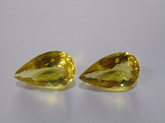 35.50ct Quartz (Green Gold) Pair