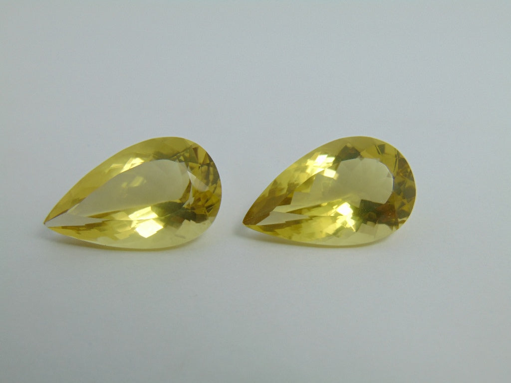 33.90cts Quartz (Green Gold) Pair