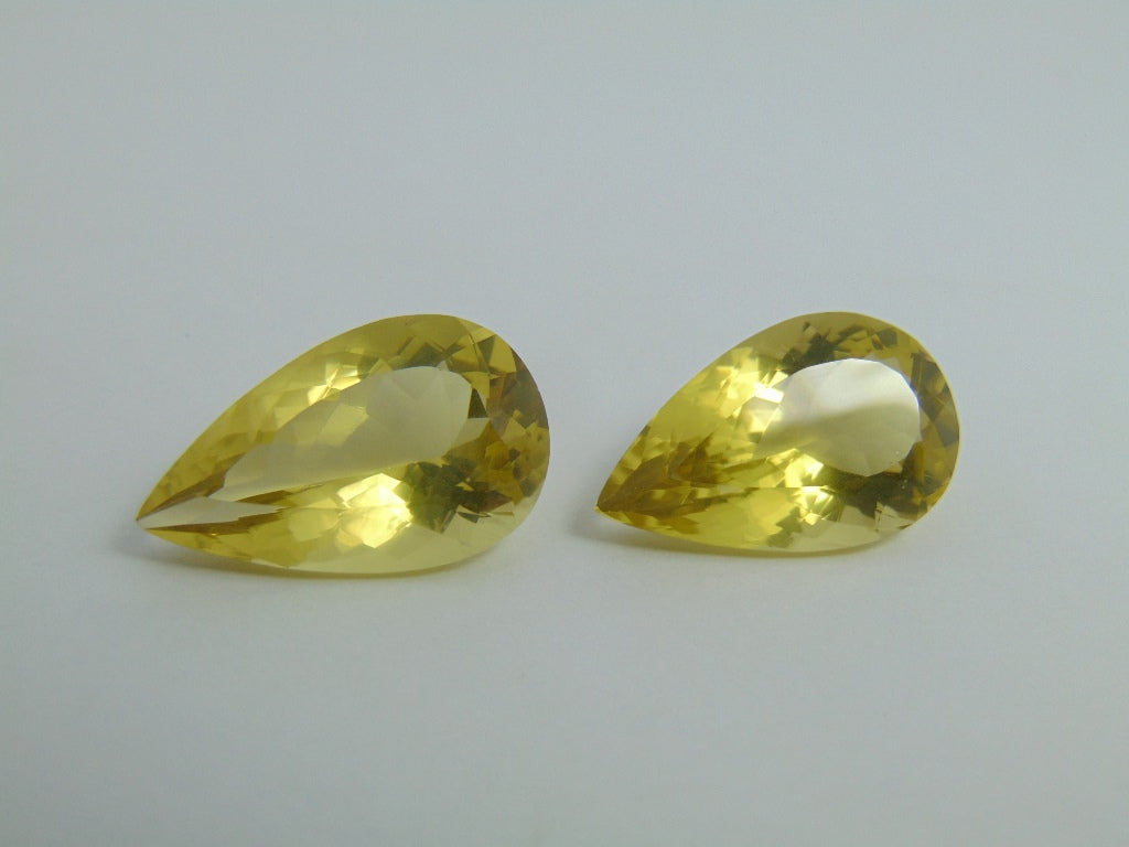 33.90cts Quartz (Green Gold) Pair