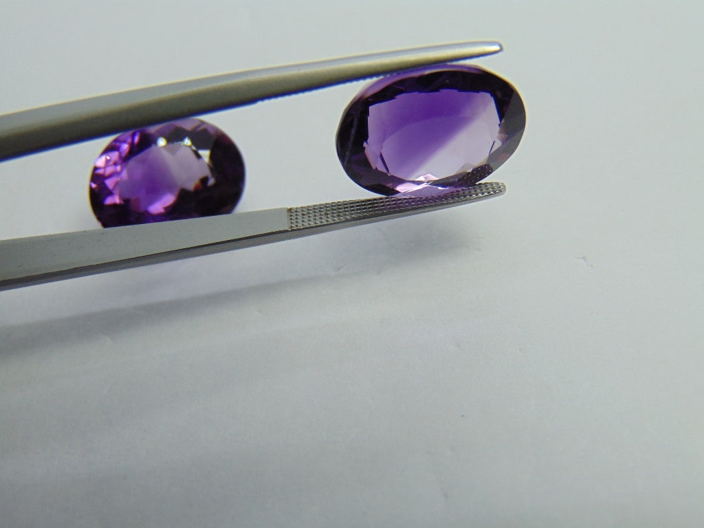 19.19ct Amethyst Bicolor Pair 15x13mm