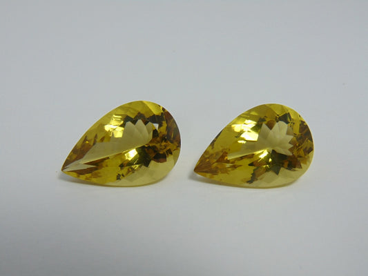 53.50cts Quartz (Green Gold) Pair