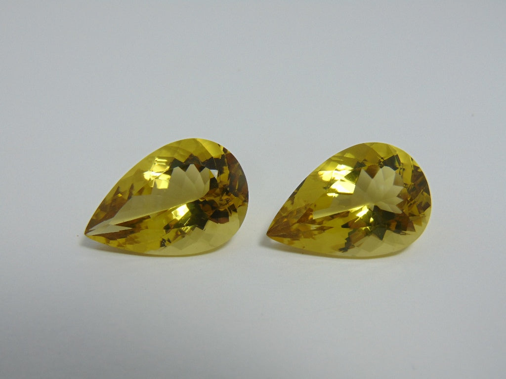 53.50cts Quartz (Green Gold) Pair