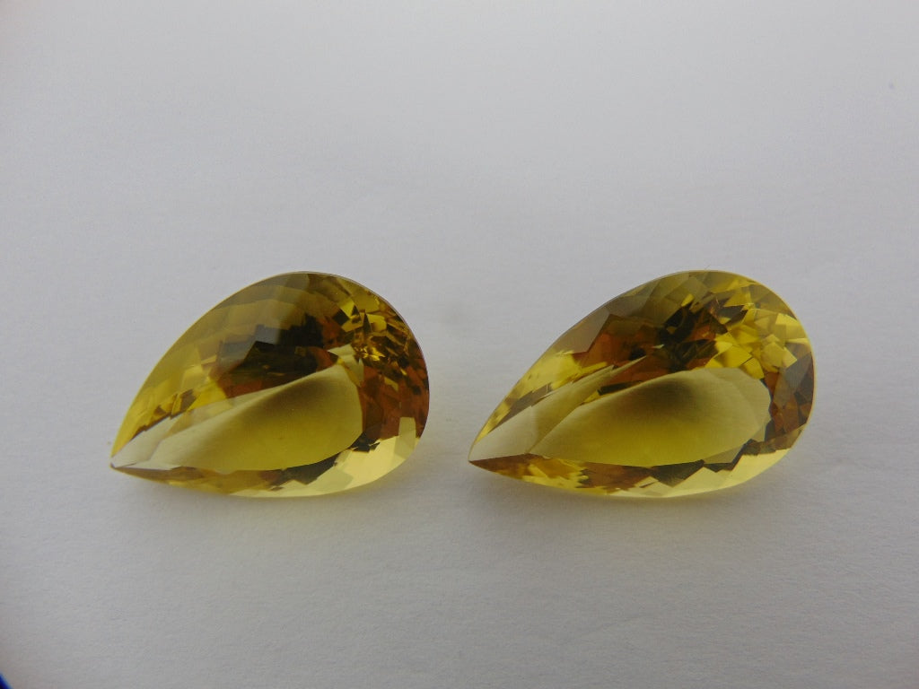 53.50cts Quartz (Green Gold) Pair