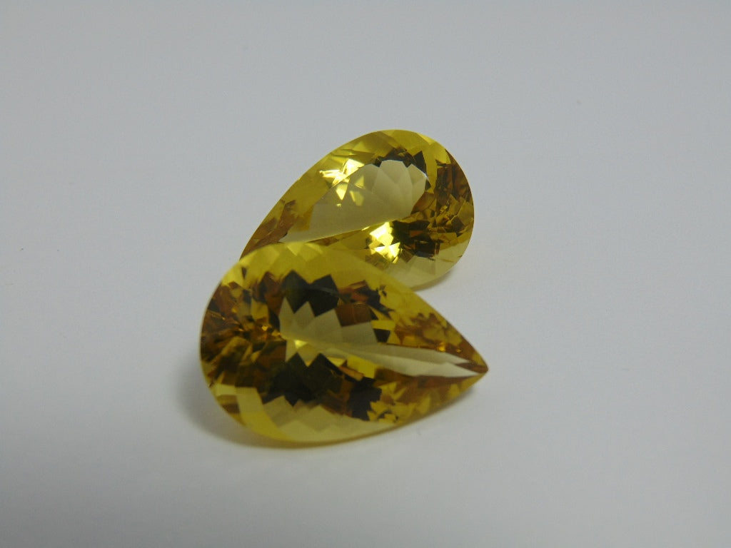 53.50cts Quartz (Green Gold) Pair