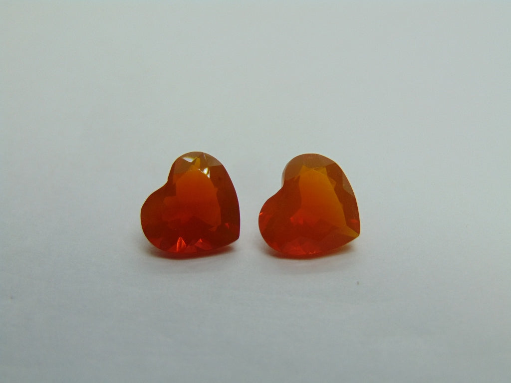 4.10ct Fire Opal Pair 10x9mm