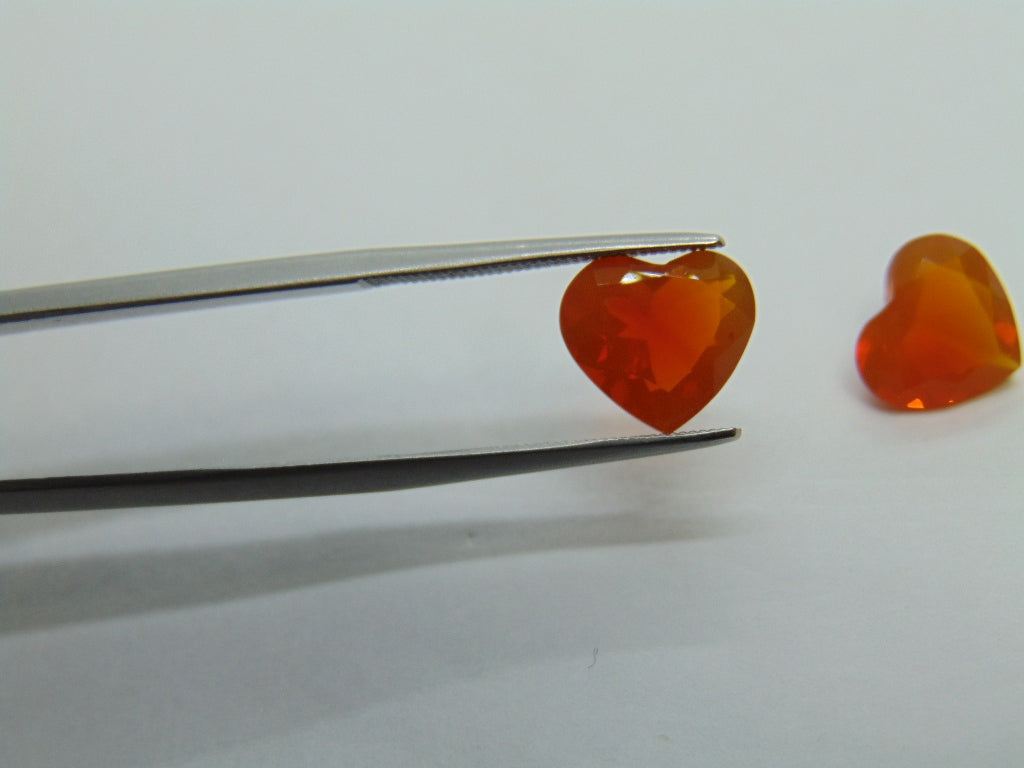 4.10ct Fire Opal Pair 10x9mm