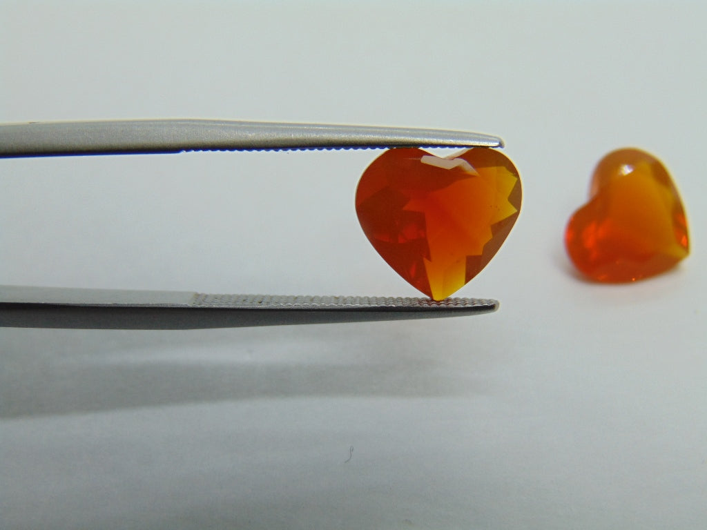 4.10ct Fire Opal Pair 10x9mm