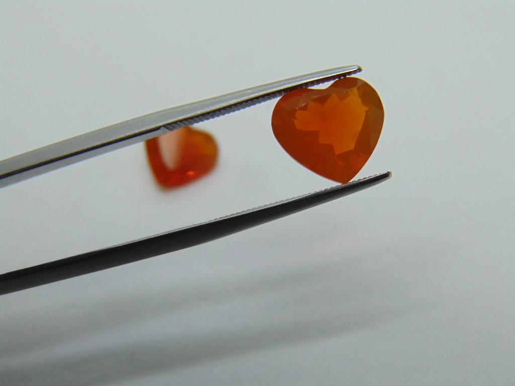 4.10ct Fire Opal Pair 10x9mm