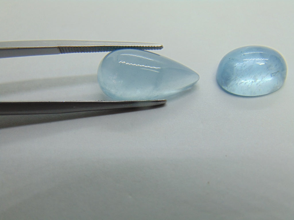 12.50ct Aquamarine Cabochon 18x9mm 12x10mm