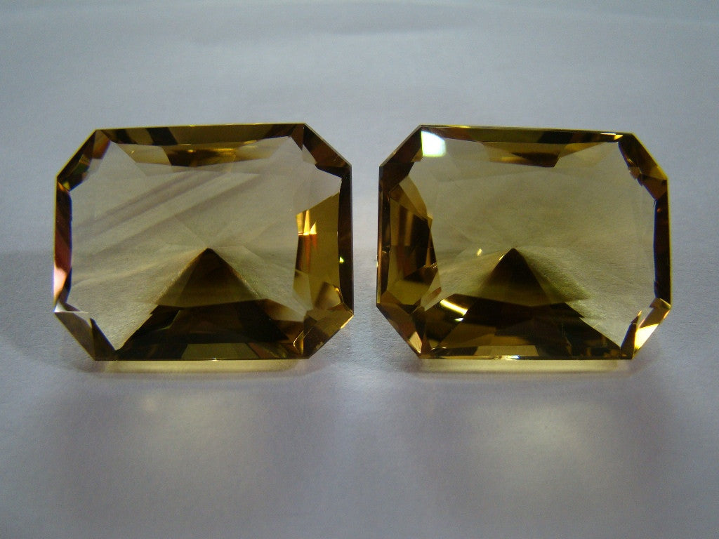 78ct Quartz (Green Gold) Pair