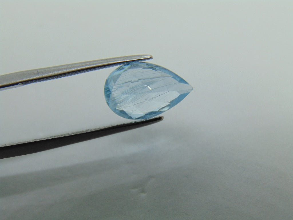 3.75ct Topaz Natural With Needle 12x8mm
