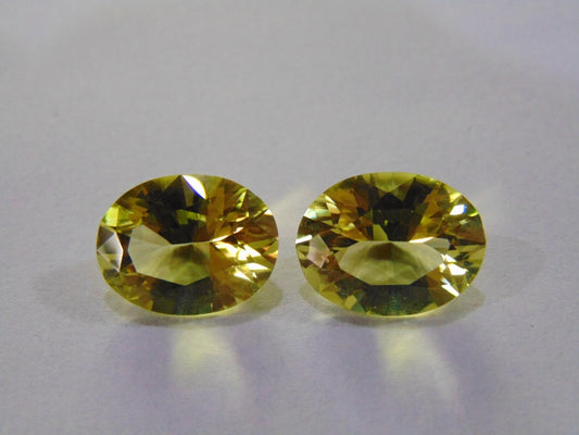 15.50ct Quartz (Green Gold) Pair