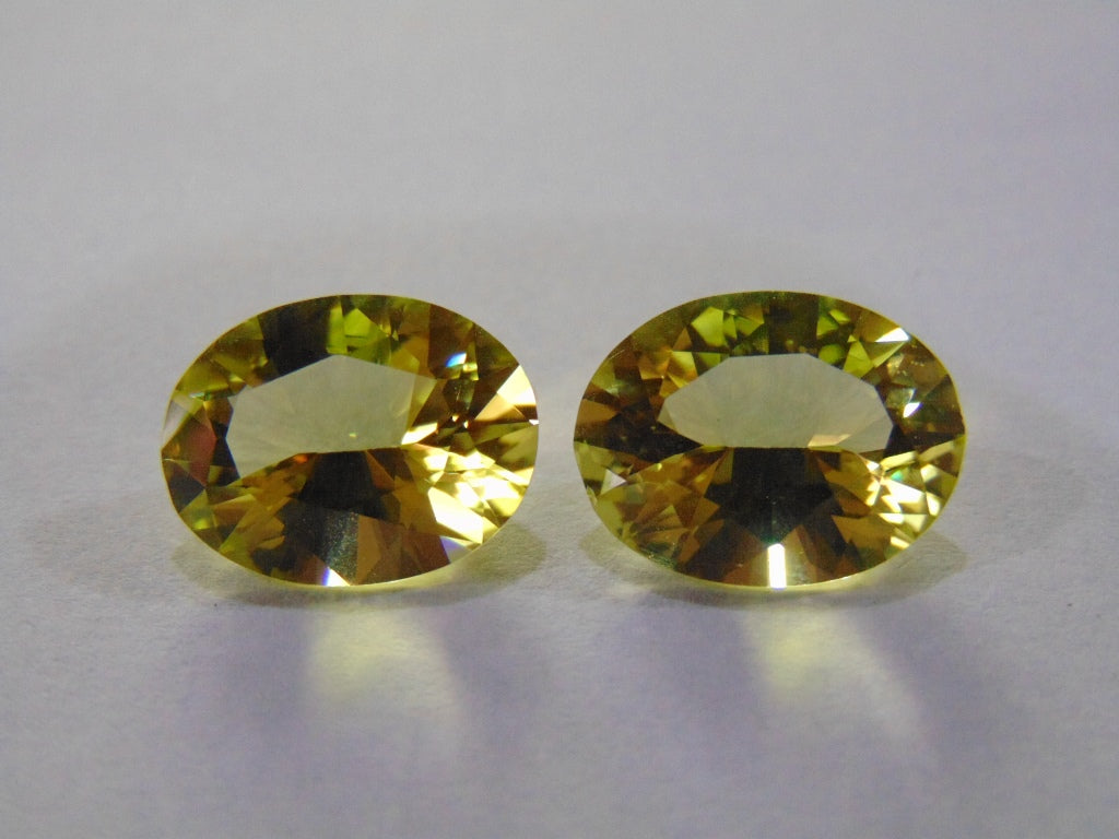 15.50ct Quartz (Green Gold) Pair