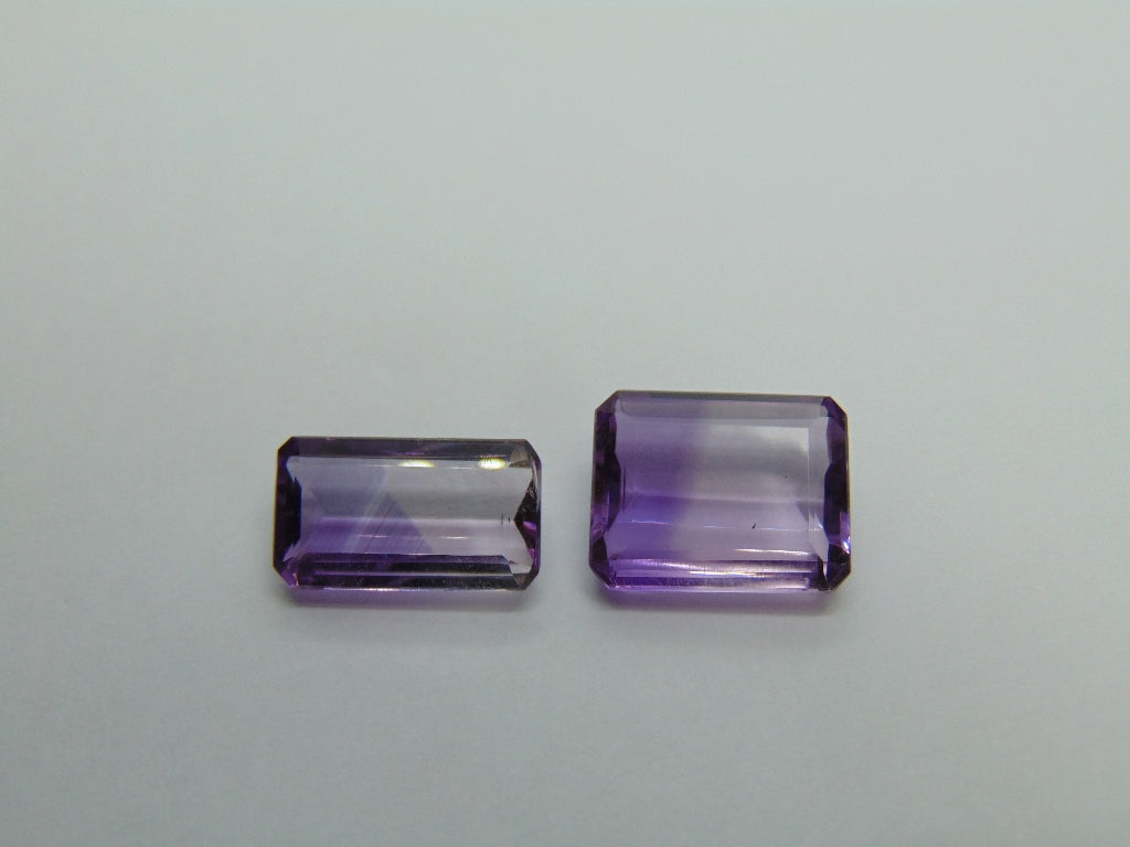 13.15ct Amethyst Bicolor 15x8mm 14x11mm