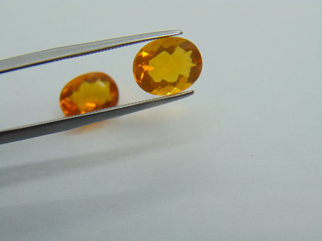 3.80ct Fire Opal Pair 10x8mm