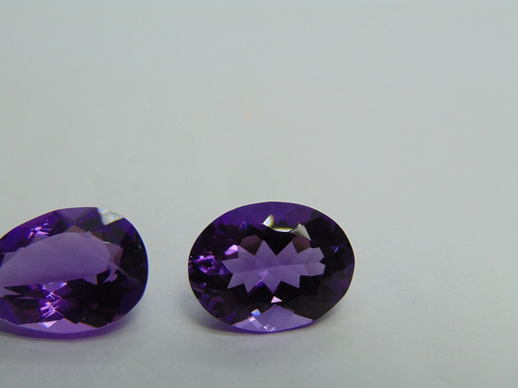 12.20ct Amethyst 17x10mm 14x11mm