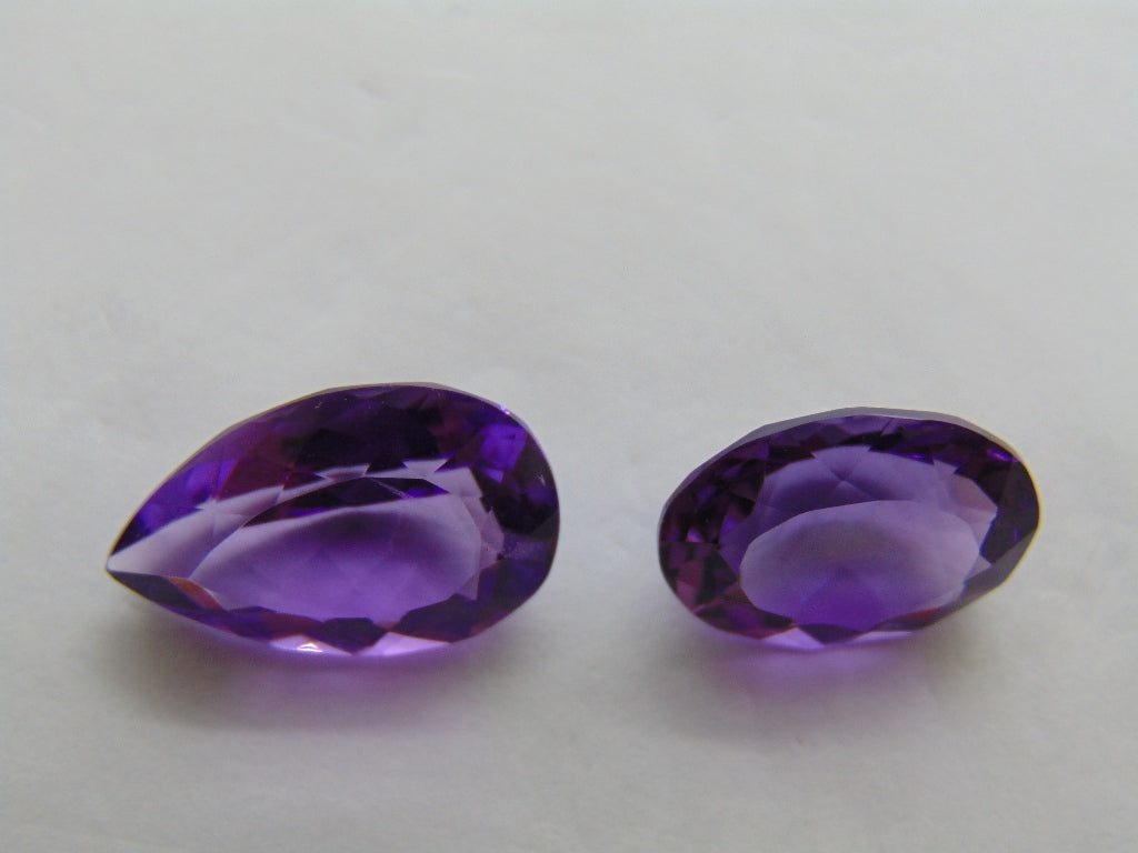 12.20ct Amethyst 17x10mm 14x11mm