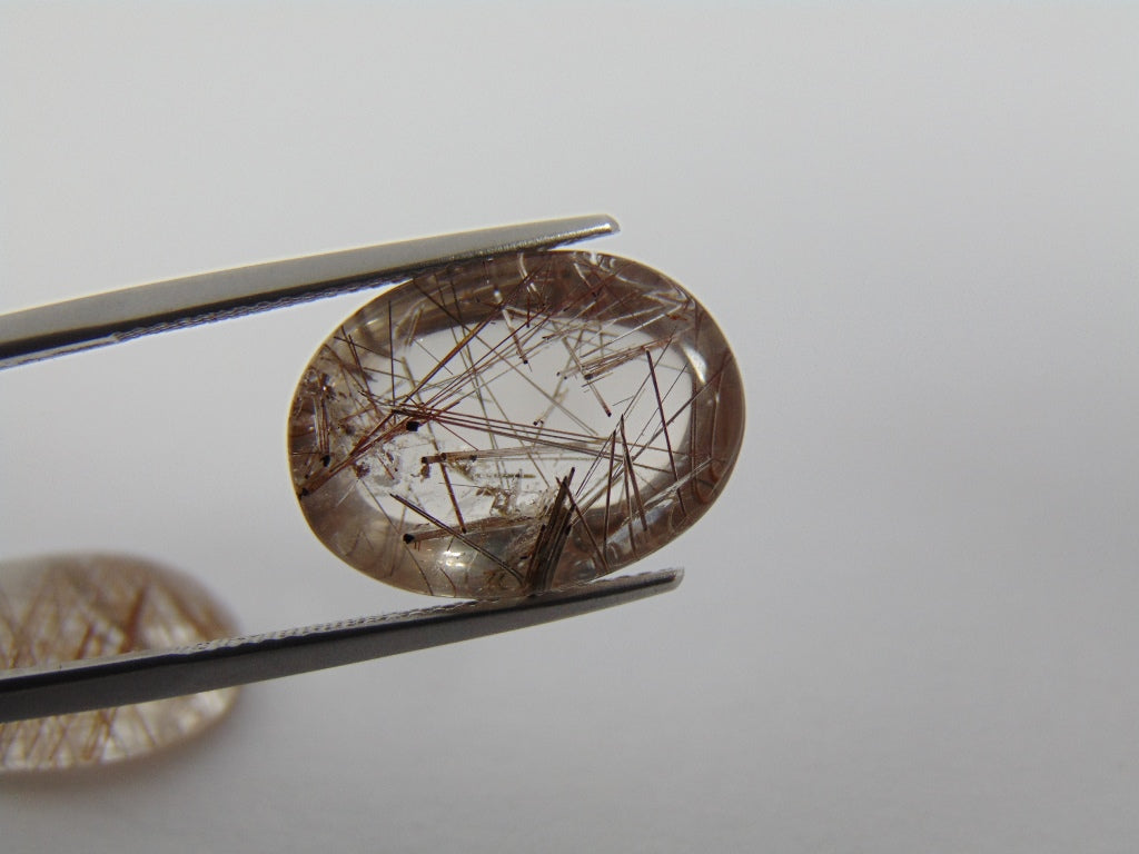 24.20ct Quartz With Rutile Pair 18x13mm