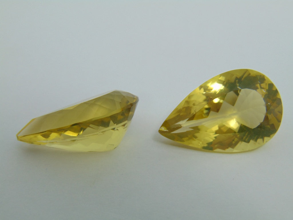 49.80cts Quartz (Green Gold) Pair