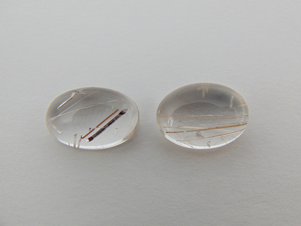 24.40ct Quartz Inclusion Pair 18x13mm