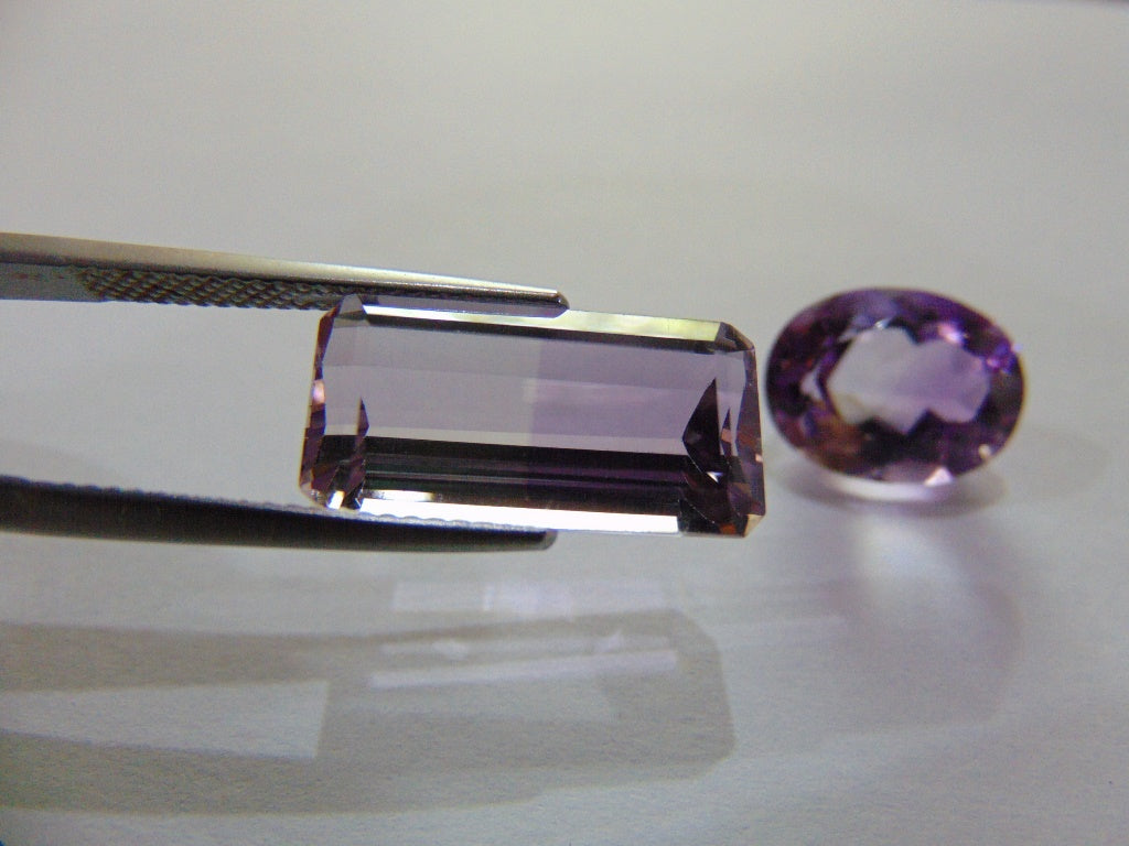 15.20ct Amethyst Bicolor 17x9mm 12x10mm