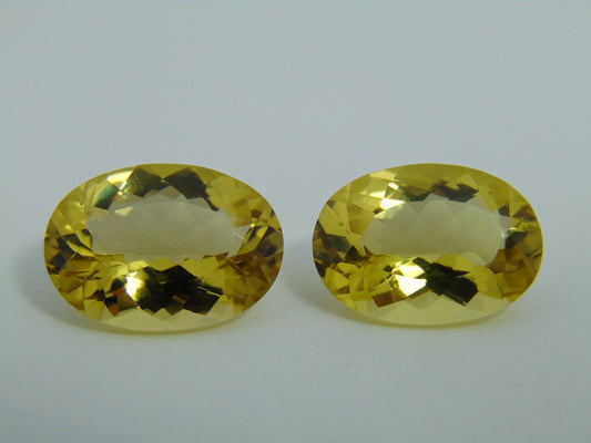 25.30cts Quartz (Green Gold) Pair