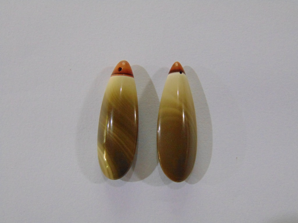 48ct Jaspe Pair 36x13mm