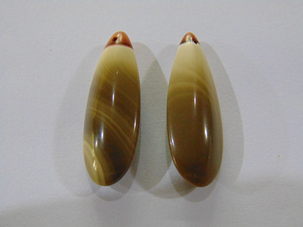 48ct Jaspe Pair 36x13mm