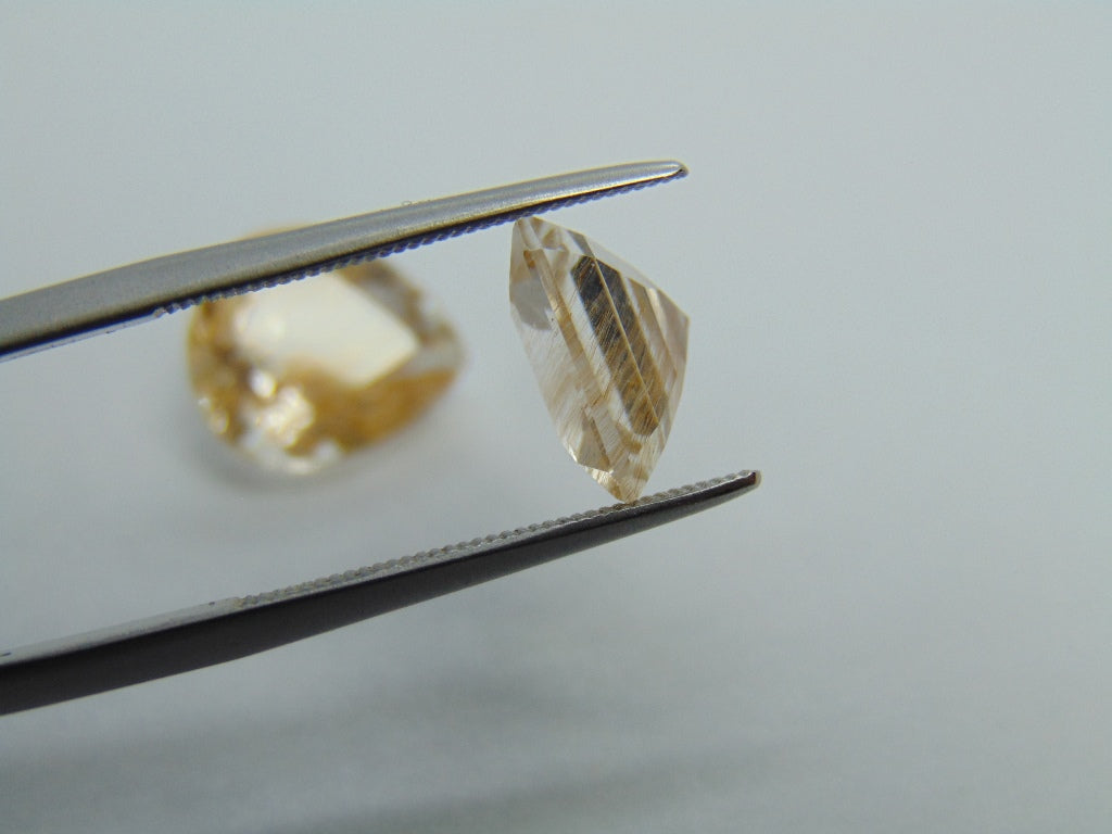 11.75ct Topaz With Golden Rutile 12x11mm 10mm