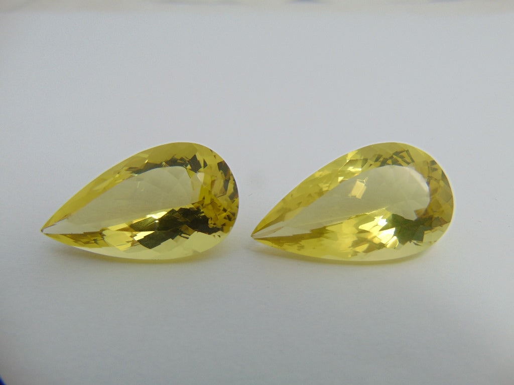51.30cts Quartz (Green Gold) Pair