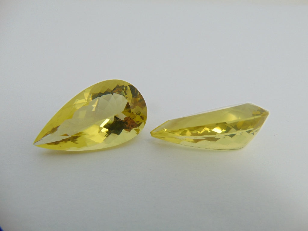 51.30cts Quartz (Green Gold) Pair