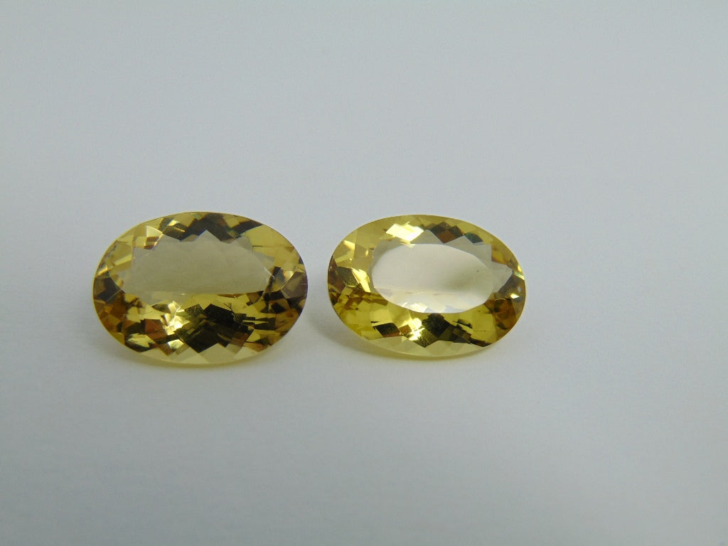 26cts Quartz (Green Gold) Pair