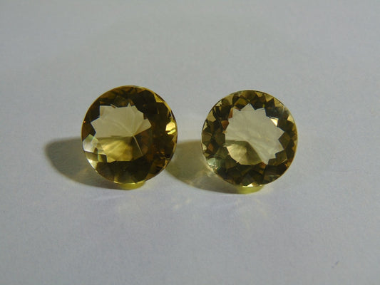 28ct Quartz (Green Gold) Pair