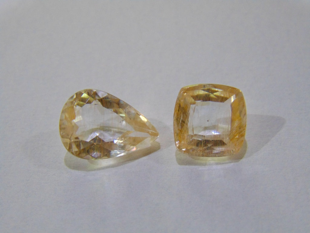 11.50ct Topaz With Golden Rutile 14x10mm 10mm