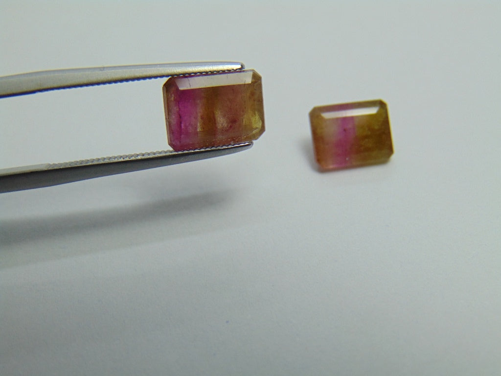 4ct Tourmaline Bicolor 8x6mm 7x6mm