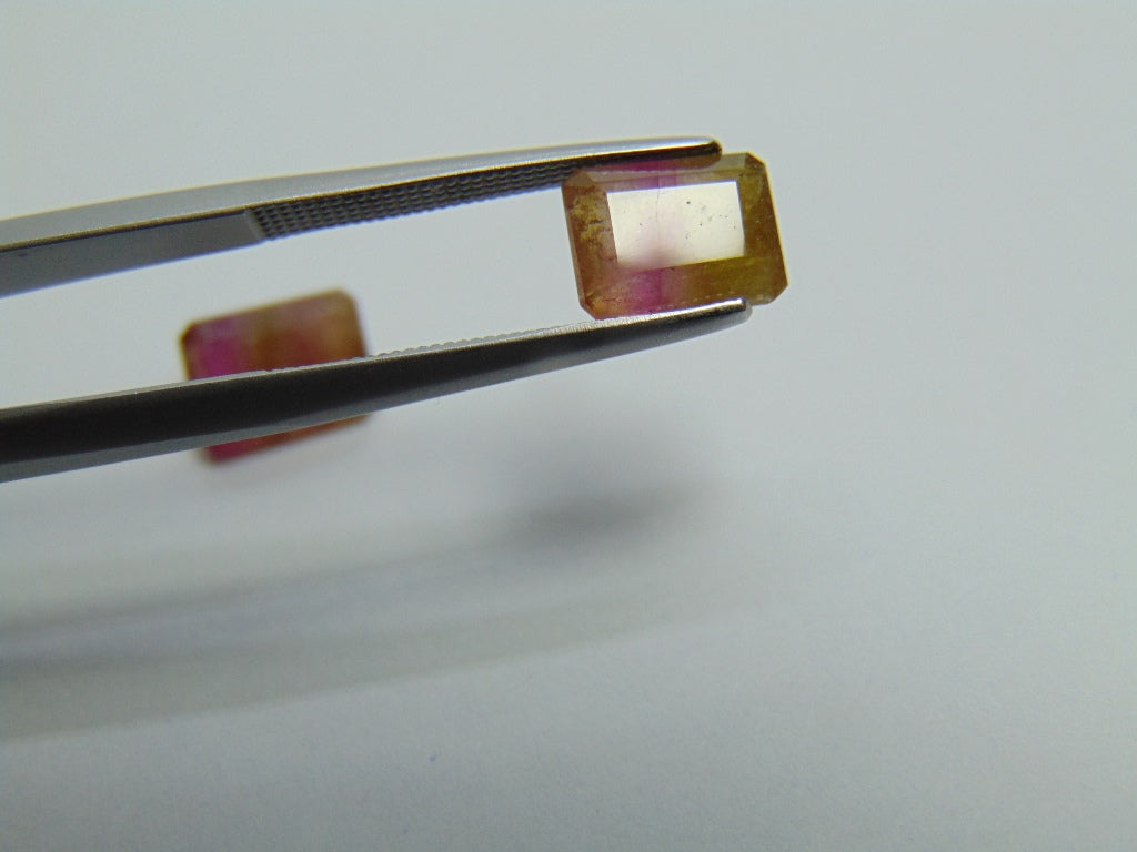 4ct Tourmaline Bicolor 8x6mm 7x6mm