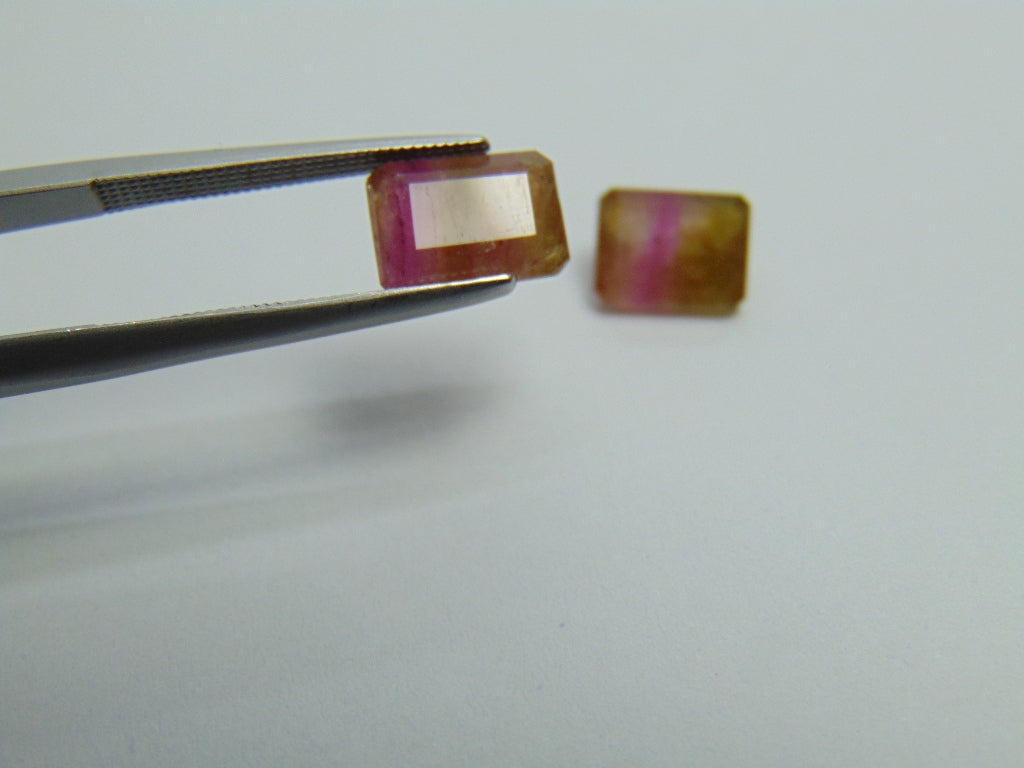 4ct Tourmaline Bicolor 8x6mm 7x6mm