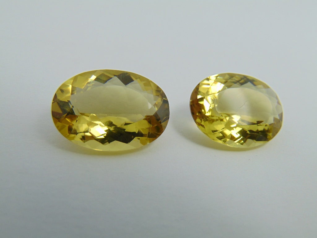 25.70cts Quartz (Green Gold) Pair