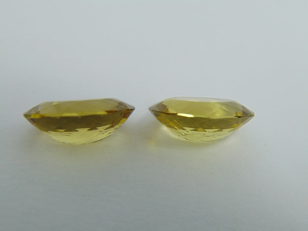 25.70cts Quartz (Green Gold) Pair