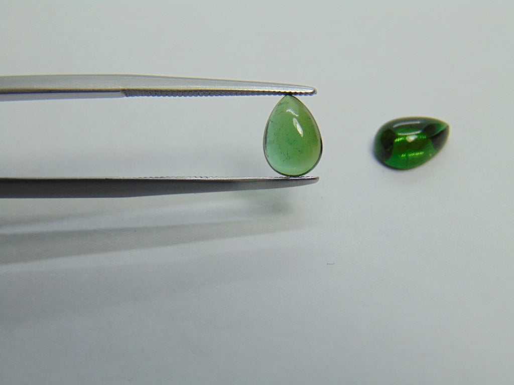 2.53ct Tourmaline Cabochon 9x6mm 8x5mm