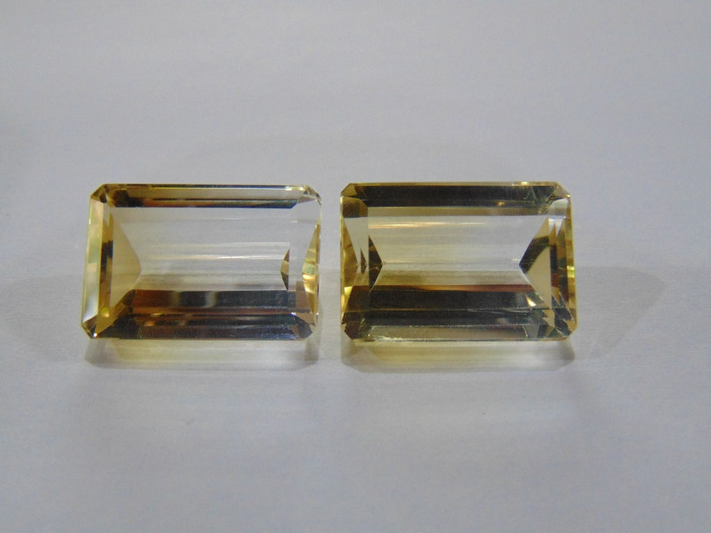 48.70ct Quartz Green Gold Pair 21x14mm