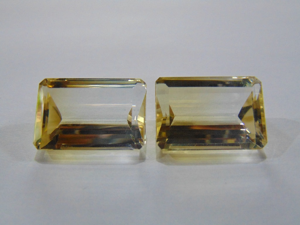 48.70ct Quartz Green Gold Pair 21x14mm