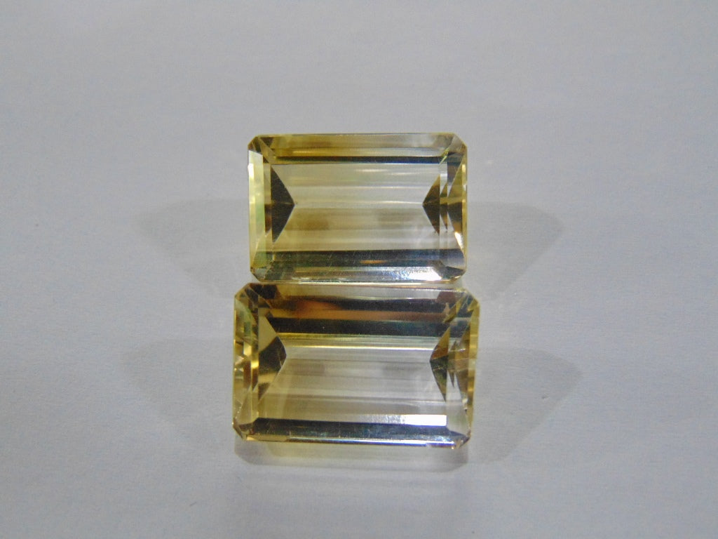 48.70ct Quartz Green Gold Pair 21x14mm