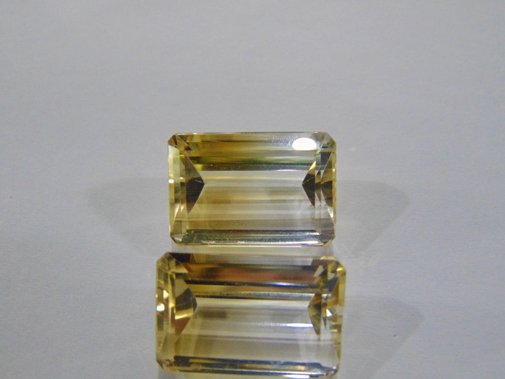 48.70ct Quartz Green Gold Pair 21x14mm