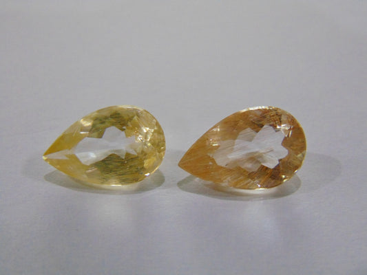 13.70ct Topaz With Rutile (Pair)