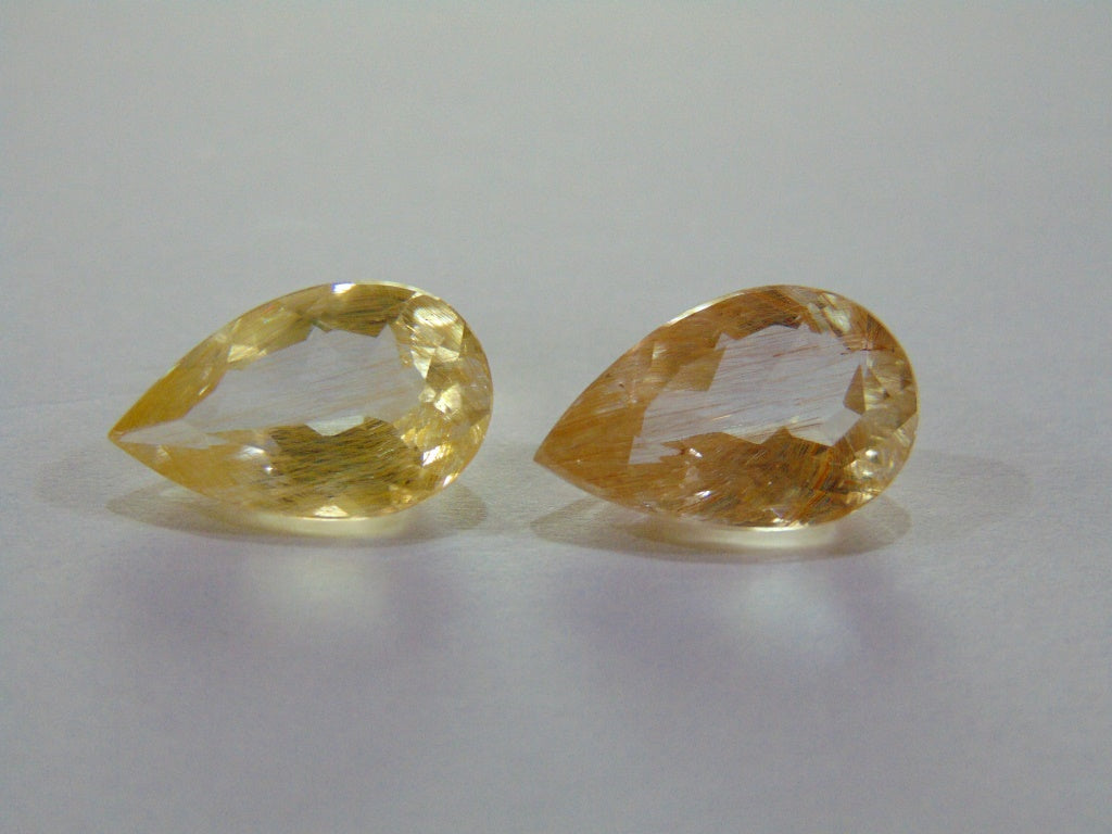13.70ct Topaz With Rutile (Pair)