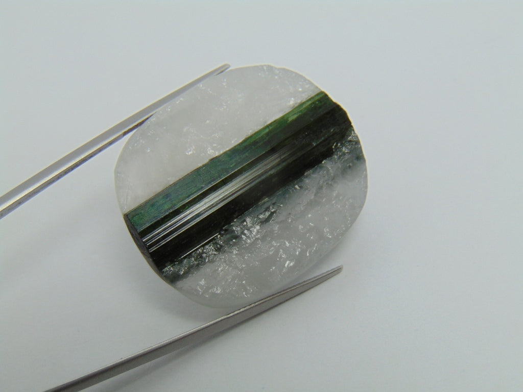 139cts Tourmaline With Crystal 35x30mm